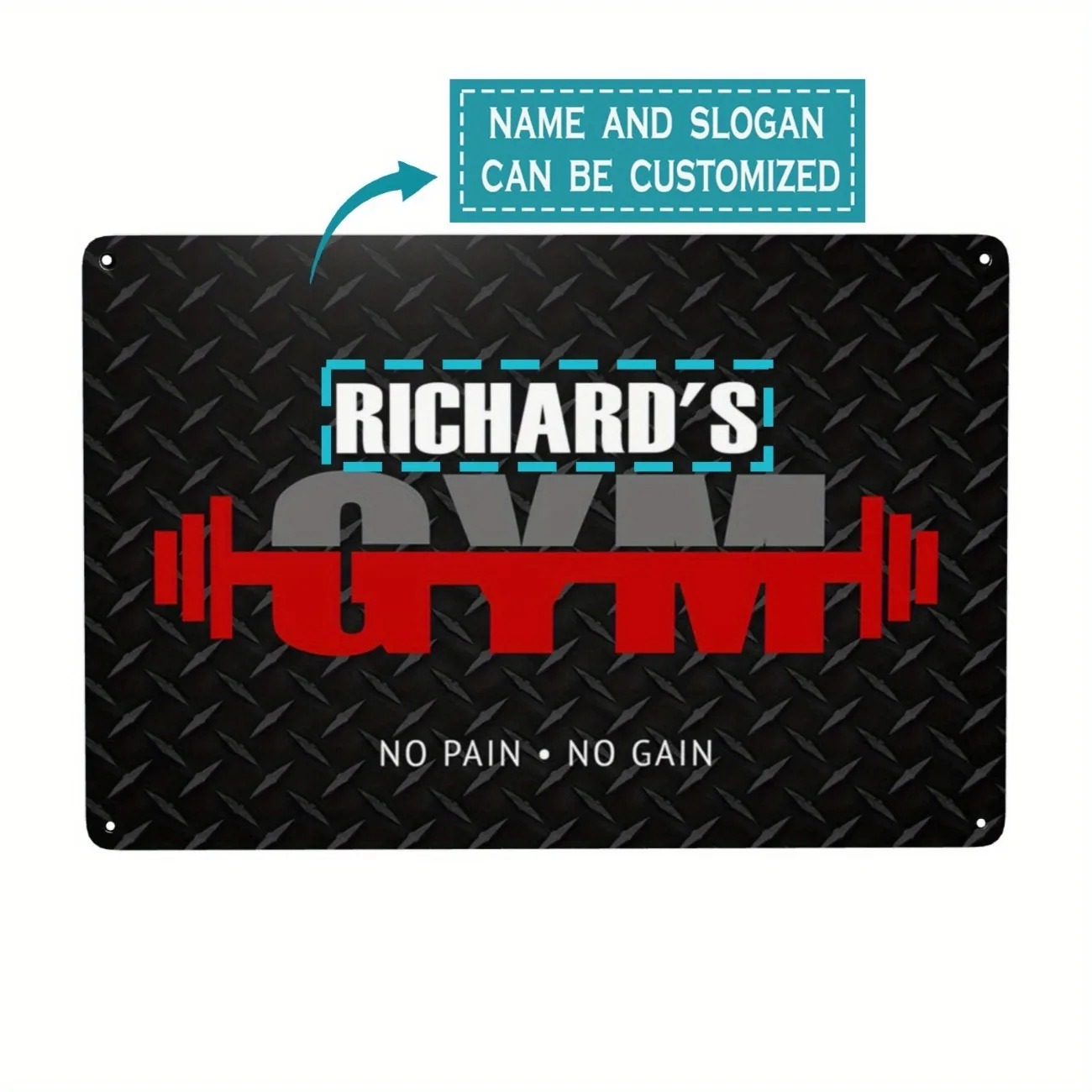 Home Gym Names - Op maat gemaakte metalen gymbord met