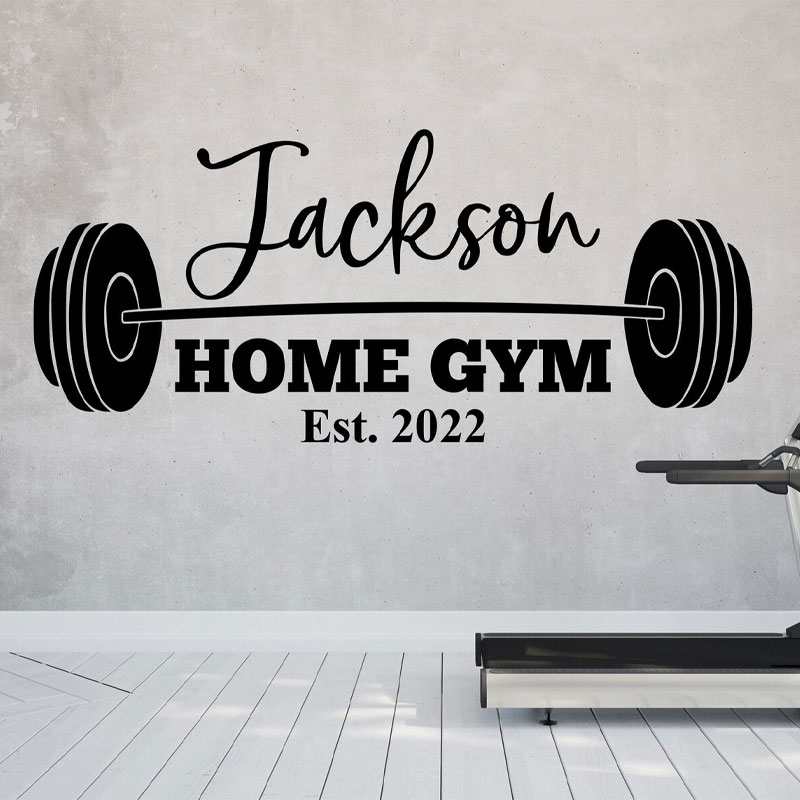 Home Gym Names - Aangepaste familienaam sportschool muursticker-gepersonaliseerde thuisgym decor
