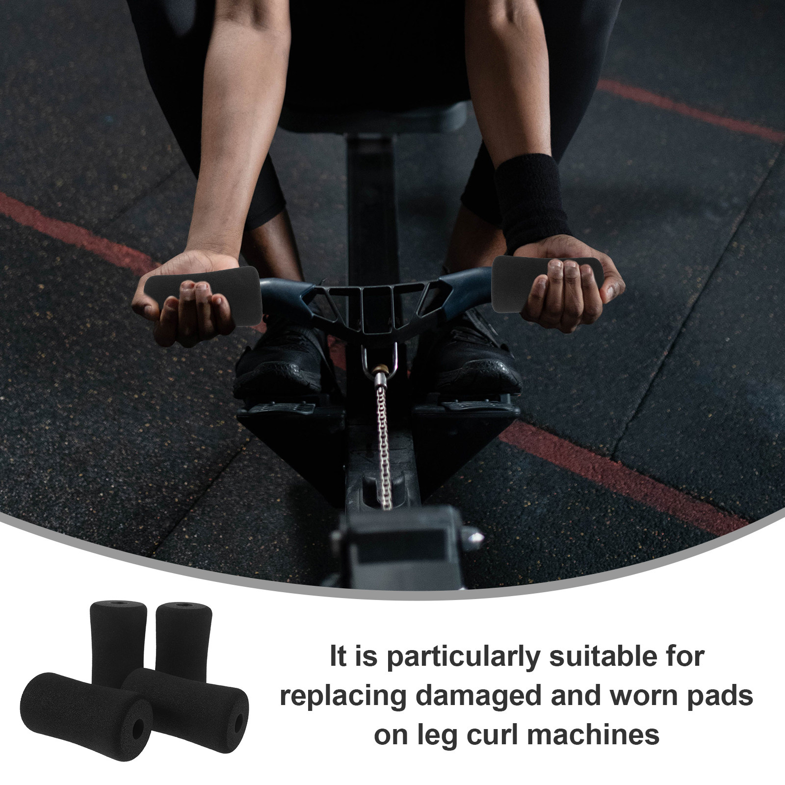 Home Gym Leg Extension Machine - 16 stuks zwarte schuimvoetkussentjes voor beenstrekking,