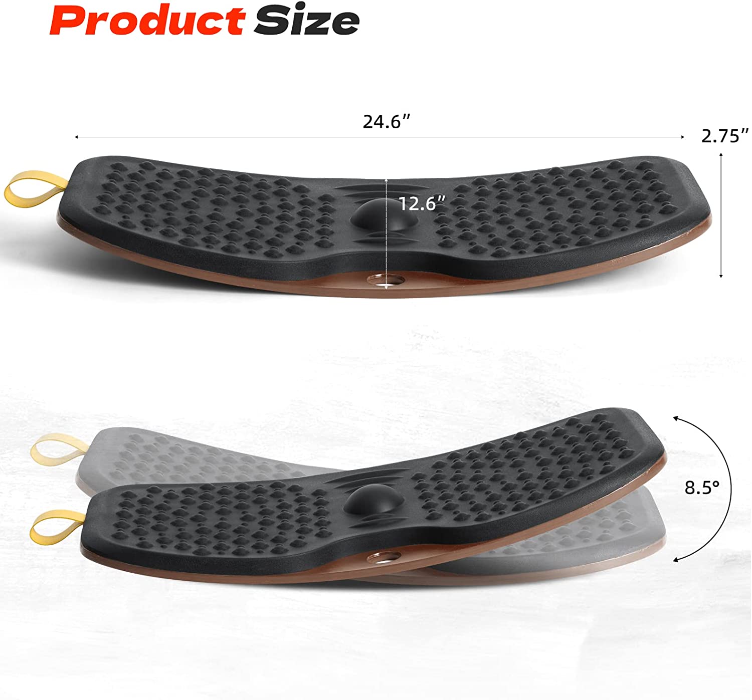 Wobble Board Balance - Staande bureaumat met anti-vermoeidheidsbalk, houten wiebelbalansbord,
